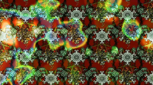 Küçük çiçekteki sevimli çiçek deseni. Raster illüstrasyonu. Yumuşak, yeşil ve kahverengi renkte yaz çiçekleri. Raster deseni.