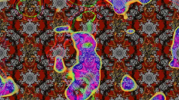 Raster çiçek desenleri çiziyor. Vadinin çiçekleri gri ve kahverengi renklerde.