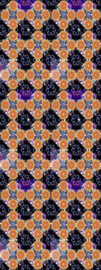 Siyah renklere karalamalar çizilmiş çiçek deseni. Raster illüstrasyonu.