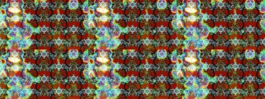 Soyut çiçek çizim kalıbı arka planı. Raster deseni. Raster illüstrasyonu. Kahverengi ve yeşil renklerde. Küçük çiçekte sevimli çiçek deseni var..