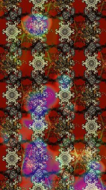 Raster güzel kumaş deseni çiziyor. Çiçek deseni. Düz Çiçek Elementleri Tasarımı. Renkli Bahar Teması çizim şablonu.