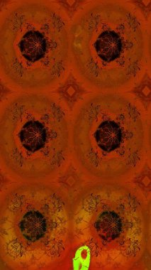 Sketch Colour Spring Theme eskiz kalıbı. Düz Çiçek Elementleri Tasarımı. Kahverengi ve turuncu renkli çiçekler. Sevimli çiçek raster deseni.