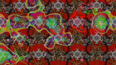 Renkli çiçekler. Çizim çiçek deseni duvar kâğıdı olarak kullanılabilir. Raster illüstrasyonu.