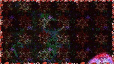 Yumuşak fayans. Klasik çiçek desenli. Yumuşak pamuk tasarımı. Raster 'ın taze dokusu. Paketleme, tekstil, duvar kağıdı için kusursuz çiçek arkaplanı.