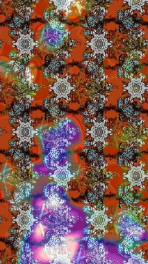 Çiçekler suluboya eskiz deseni. Raster Stili kumaş deseni.