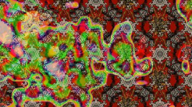 Küçük çiçekteki sevimli çiçek deseni. Robot resim. Raster illüstrasyonu.