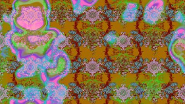 Düz Çiçek Elementleri Tasarımı. Raster illüstrasyonundaki çiçek desenli çizim. Renkli Bahar Teması eskiz kalıbı. Renkli çiçekler.