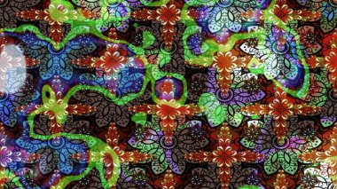 Raster illüstrasyonundaki çiçek desenli çizim. Düz Çiçek Elementleri Tasarımı. Renkli çiçekler. Renkli Bahar Teması çizim şablonu.