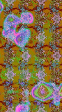 Çiçek deseni. Renkli Bahar Teması eskiz kalıbı. Raster güzel kumaş deseni çiziyor. Düz Çiçek Elementleri Tasarımı.