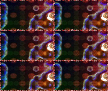 Kahverengi ve gri renklerde parlak çiçekli halı ile kusursuz desen.