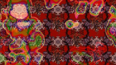 Çizim kalıbı. Raster illüstrasyonu. Organik motif arka planı. Ultraviyole kumaş deseni.