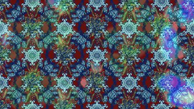 Hediye ambalaj kağıdı, tebrik kartları, posterler ve pankart tasarımı. Raster düz çiçek çizim deseni. Mavi ve yeşil renkte çiçekler.