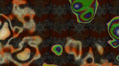 Kahverengi ve gri renkli şirin çiçek desenleri. Raster Modaya uygun kumaş deseni. Düz Çiçek Elementleri Tasarımı. Renkli Bahar Teması çizim şablonu.