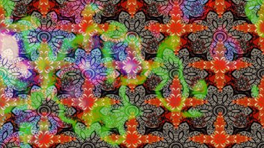 Nazik romantik baskı. Raster güzel bir çiçek deseni çizmiş. Bahar mevsimi. Yeşil ve bej renkli çiçekler. Tatil havası..