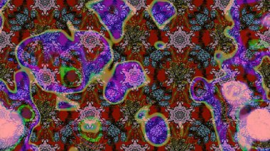 Raster. Renkli Bahar Teması eskiz kalıbı. Düz Çiçek Elementleri Tasarımı.