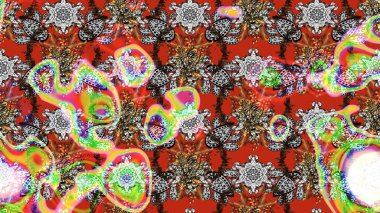 Raster. Renkli Bahar Teması eskiz kalıbı. Düz Çiçek Elementleri Tasarımı.