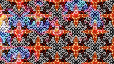 Kumaş, tekstil, duvar kağıdı baskısı için. Raster illüstrasyonu. Eski usul. Miles Fleur, süslü püslü bir süs. Tomurcukları papatya çiçekleri olan sevimli bir çiçek deseni. Taslak arkaplan.