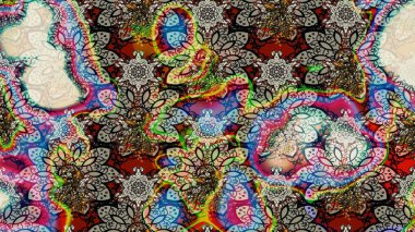 Raster illüstrasyonu. Çizim çiçek deseni duvar kâğıdı olarak kullanılabilir. Tarafsız renklerde çiçekler.