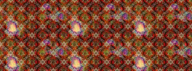 Küçük çiçekteki sevimli çiçek deseni. Kahverengi ve kırmızı renkte çiçekler. Raster illüstrasyonu.