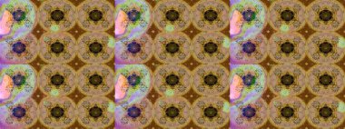 Kahverengi ve bej renkli çiçeklerle çizilmiş çiçek deseni. Suluboya tarzında kahverengi ve bej renkte çiçekler.