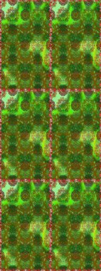 Küçük çiçekli kusursuz yay deseni. Suluboya tarzında yeşil ve kahverengi renklerde. Raster illüstrasyonu.