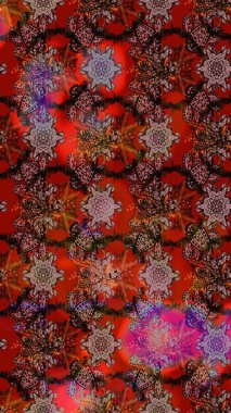 Renkli Bahar Teması eskiz kalıbı. Raster illüstrasyonundaki çiçek desenli çizim. Düz Çiçek Elementleri Tasarımı. Süslü kumaş deseni.