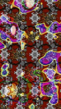 Motley illüstrasyonu. Küçük çiçekte güzel bir desen. Çiçekli bahar çiçekleri. Moda baskıları için zarif bir şablon. Küçük renkli çiçekler..