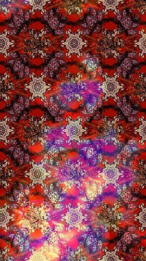 Raster Moda kumaş deseni. Şirin çiçekler. Çizgi çizimi deseni.