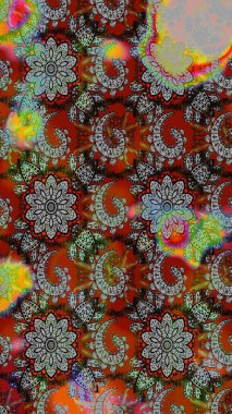 Küçük çiçekte hoş bir çiçek deseni var. Gri ve kahverengi renkli ve parlak çiçekli soyut çizim deseni. Çiçek elementli zarif raster dokusu..