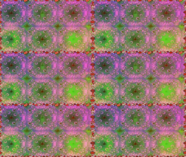 Tatil havası. Bahar mevsimi. Yeşil ve pembe renkli çiçekler. Raster dikişsiz şirin çiçek deseni. Nazik romantik baskı.