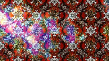 Düz Çiçek Elementleri Tasarımı. Süslü kumaş deseni. Raster illüstrasyonundaki çiçek desenli çizim. Renkli Bahar Teması çizim şablonu.