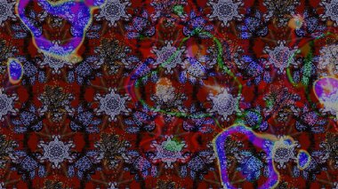 Parlak çiçekli halı renginde çizim deseni.