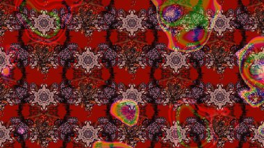 Tekstil, kumaş, ambalaj, hatıra defteri için hoş bir çiçek arkaplanı. Çocuksu tasarım. Elle çizilmiş çiçek desenli Raster çizimi. Arkaplanda.