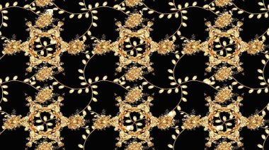 Çiçekler suluboya tarzında siyah, bej ve kahverengi renklerde. Raster illüstrasyonunda çiçek deseni çizimi.