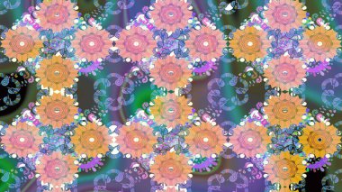 Raster illüstrasyonu. Tarafsız renklerde bir papatya deseni. Tarafsız renklerde.