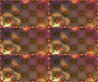 Raster illüstrasyonu. Kahverengi ve turuncu renkli çiçekler. Çiçeksiz desenli arka plan, vuruşlar, sıçramalar, yaz çiçekleri..