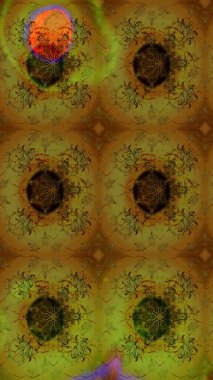 Parlak çiçekli halı renginde çizim deseni.