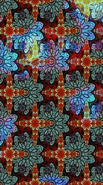 Şatafatlı bahar bahçesi dokusu. Çiçek deseni. Raster illüstrasyonu. Renkli çiçek çizimi. Renkli çiçekler.