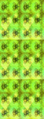 Renkli Bahar Teması eskiz kalıbı. Düz Çiçek Elementleri Tasarımı. Yeşil ve sarı renkli çiçekler. Sevimli çiçek raster deseni.