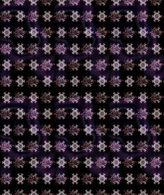 Siyah renkli çiçekler. Raster illüstrasyonunda çiçek deseni çizimi.