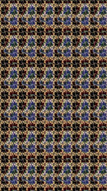 Moda baskısı, albüm, ambalaj kağıdı ve duvar kağıdı için zarif dekoratif süslemeler. Raster skeci. Küçük çiçekli basit bir çiçek çizimi. Siyah, kahverengi ve bej renkli şirin çiçekler..