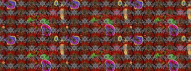 Raster deseni. Gri ve kırmızı el çizimi desen. Sanat ilham verici ve kırmızı stil çiçekler ve arka plan bırakır. Karalama çiçekleri çizim deseni.