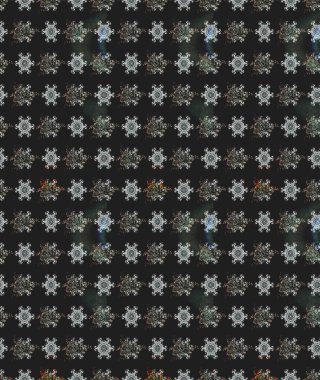 Asya tekstil tarzında. Düz Çiçek Elementleri Tasarımı. Renkli Bahar Teması eskiz kalıbı. Çiçek desenli çizim. Gri renkli çiçekler. Raster illüstrasyonu.