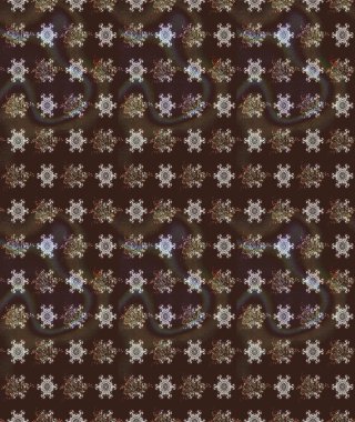 Raster illüstrasyonu. Raster deseni. Kahverengi renklerde. Soyut çiçek çizim kalıbı arka planı. Küçük çiçekte sevimli çiçek deseni var..