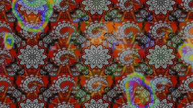 Gri ve kahverengi renkli çiçekler. El çizimi çiçekli soyut çizim kalıbı. Raster illüstrasyonu.