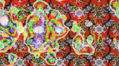 Yapraklı çizim şekli. Tekstil için figür. Poster ya da kapak için arka plan. Şirin, zarif çiçekler Raster illüstrasyonu. Davetiye ve kartpostal tasarımı için dekoratif çiçek unsurları.