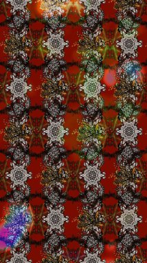 Kahverengi ve gri renkli çiçekler. Raster illüstrasyonunda çiçek deseni çizimi.