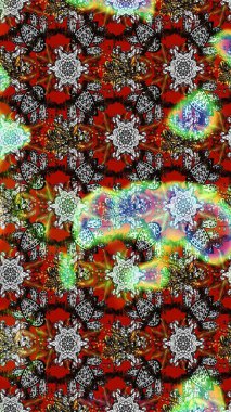 Ağaç dallı bahar çiçekleriyle desen, gri ve kahverengi renkler ve çiçek silueti. Raster deseni.