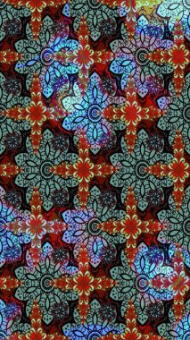 Raster illüstrasyonundaki çiçek desenli çizim. Düz Çiçek Elementleri Tasarımı. Renkli Bahar Teması eskiz kalıbı. Güzel kumaş deseni.