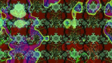 Renkli Bahar Teması eskiz kalıbı. Yeşil ve kırmızı renkte çiçekler. Çiçekli çiçek deseni, suluboya. Raster illüstrasyonu. Düz Çiçek Elementleri Tasarımı.